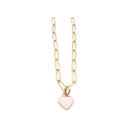 footchain steel gold pink heart